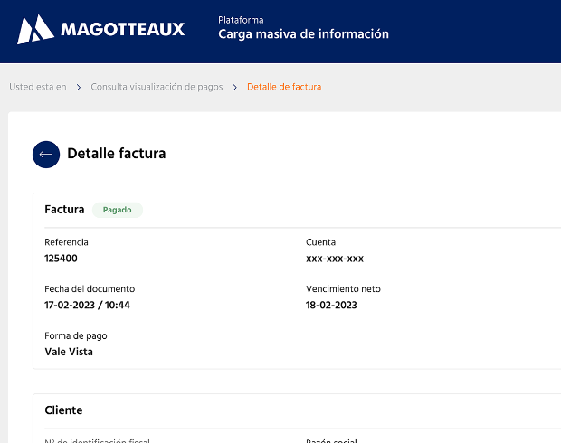 Plataforma de facturación para Magotteaux